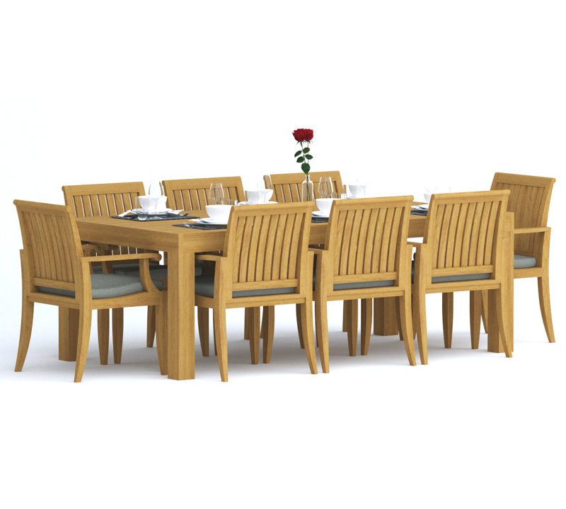 Lagos 8 - Person Teak Wood Patio Dining Set with