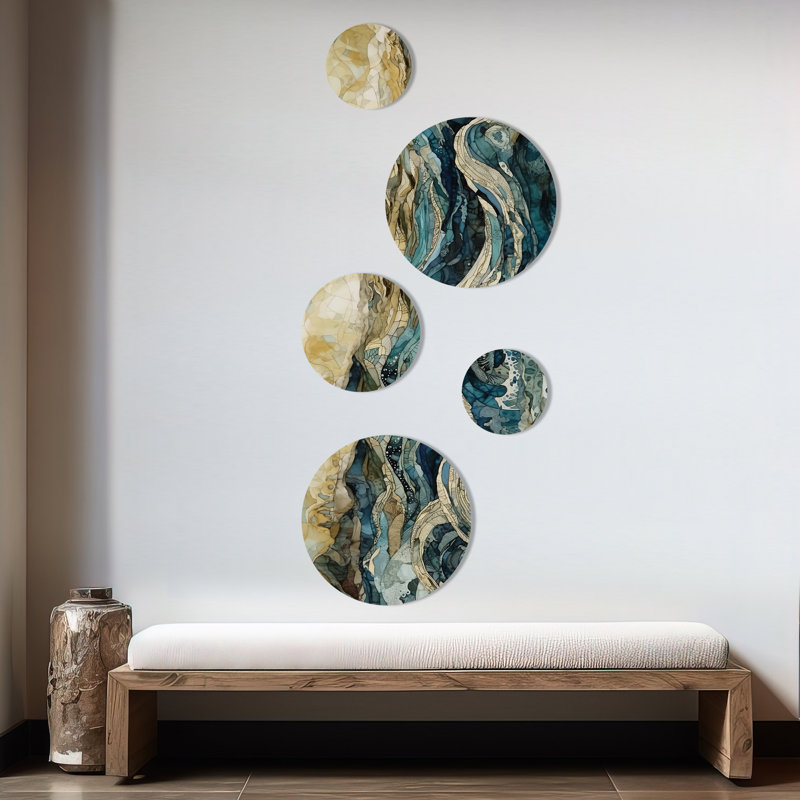 Encre liquide bleue et jaune captivante, encre liquide I