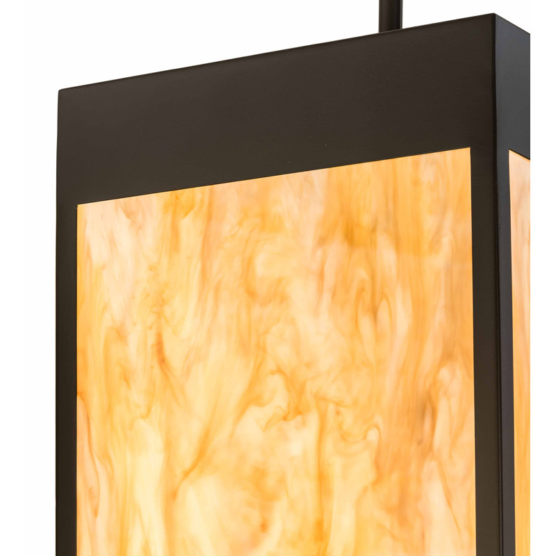 Luminaire suspendu rectangulaire à 4 lumières avec abat-jour
