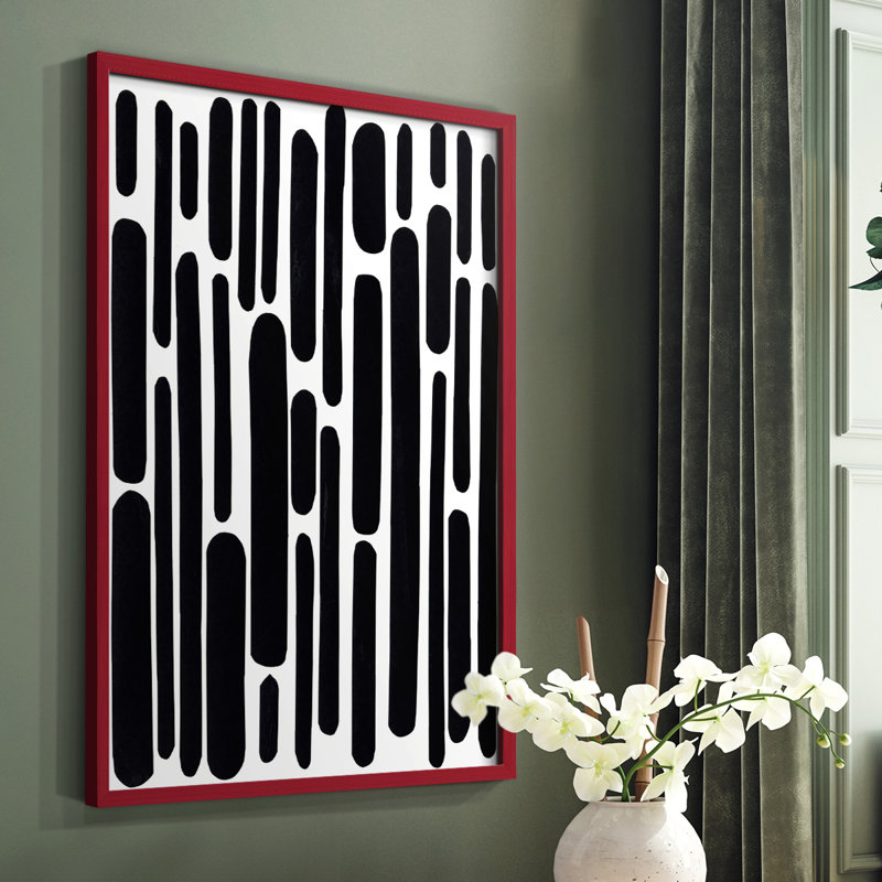 Shuffle I, reproduction encadrée - bois massif, Rouge, H 10 po x l 8 po