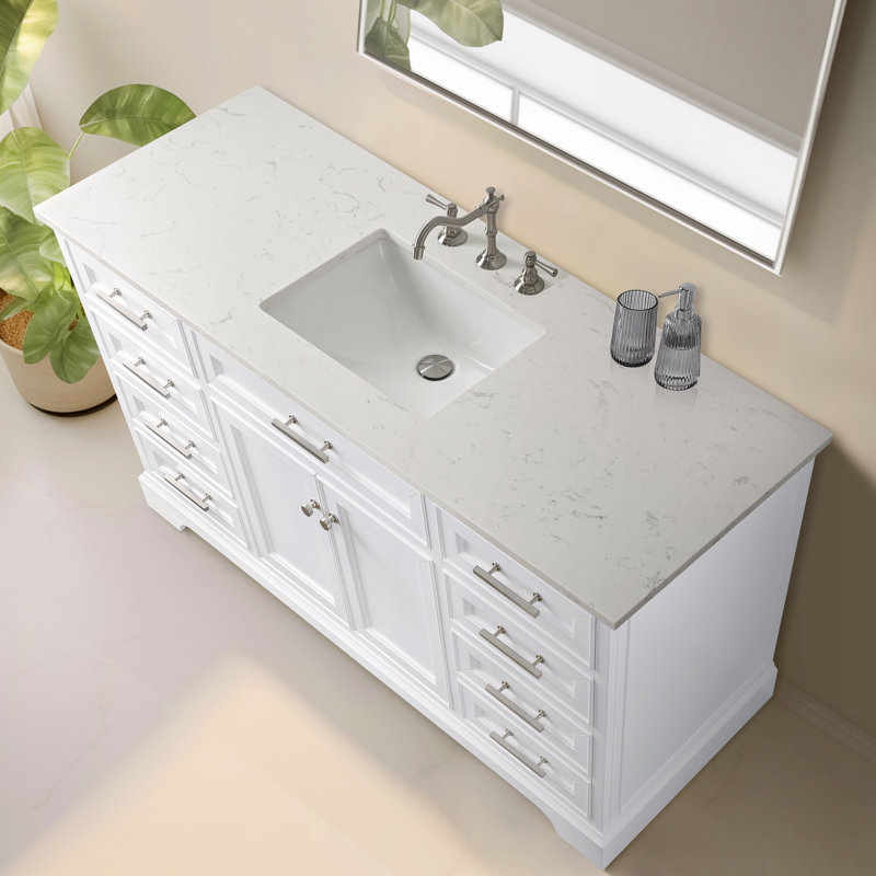 Luken 60" Single Vanity - White