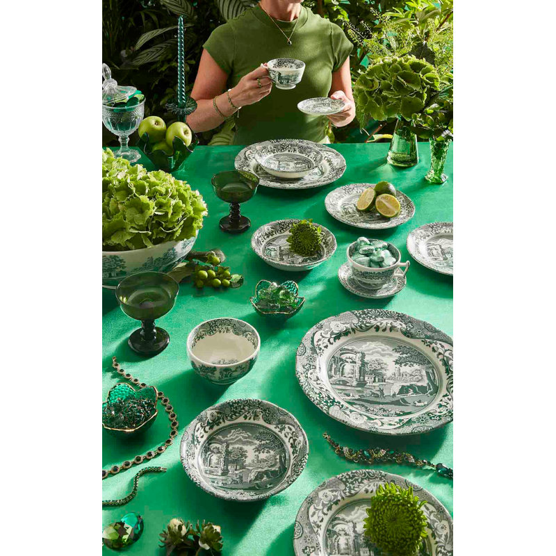 Assiettes plates 10,5 po Heritage Green, italien