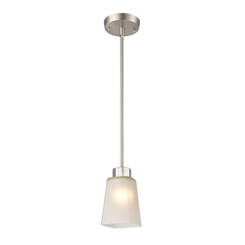 1 - Light Single Pendant, Brushed Nickel