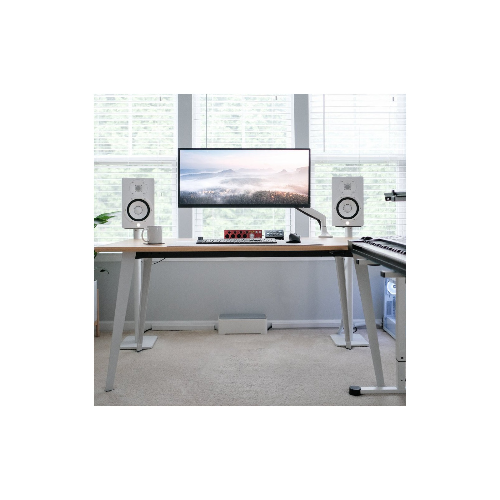 Office Desk, 30" H x 48" W x 24" D, Woodgrain, White