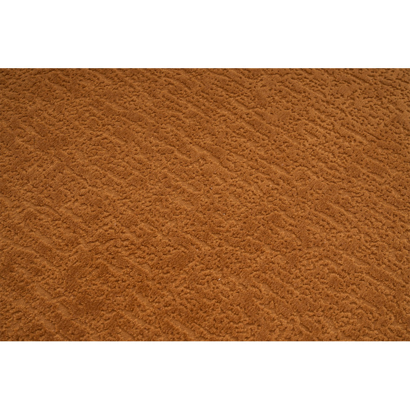 Chumenti Fabric Upholstered Boneless Curved L-Shape Sofa, Orange Chenille, 28" H x 99" W x 23" D