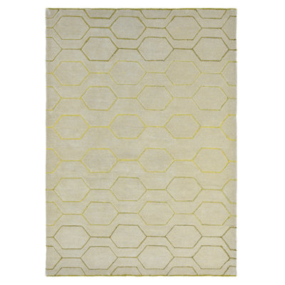 Arris Geometric Area Rug in Gray/Yellow