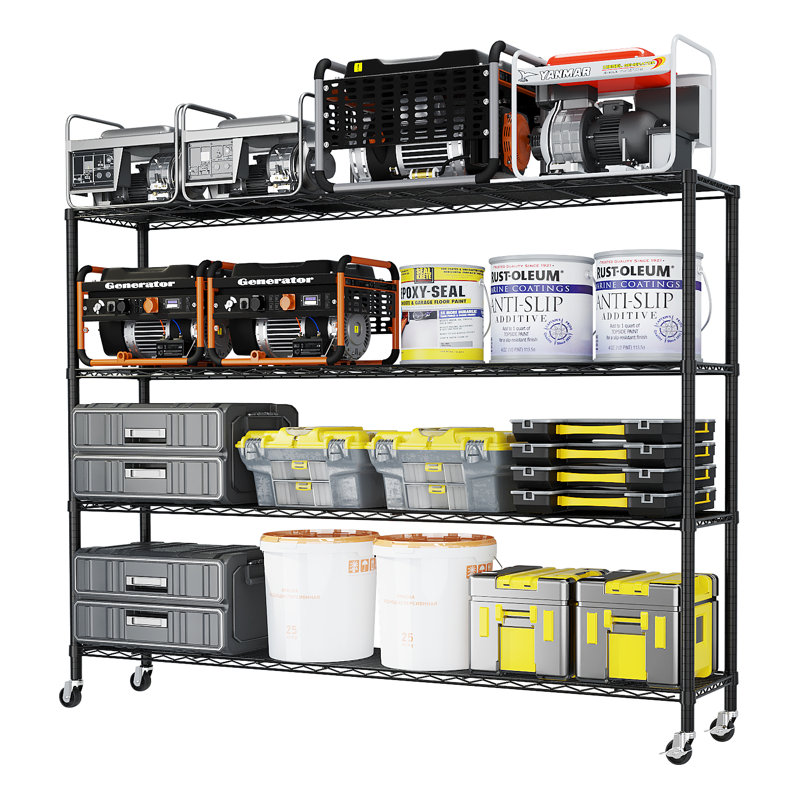 59.1" W Heavy Duty Storage Rack Wire Shelving Unit for For Warehouse, Garage, Basement, Kitchen, Laundry Room, Pantry