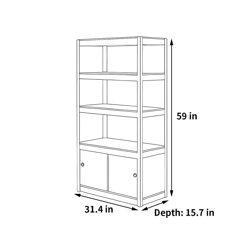 Andres, (3 tablettes) H 59 po x l 31,4 po x P 15,7 po, Vert / noir
