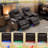 Power Reclining Loveseat Sofa Couch With Power Outlets & Colorful LED Lights For Living Room-1533576800