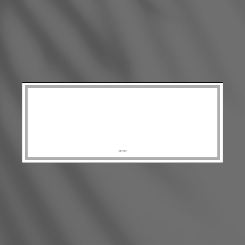 Aluminum Frame Led Frontlight Lighted Bathroom Vanity Mirror, Anti-fog/stepless Dimmable/3 Colors Adjustable, 36" x 96"