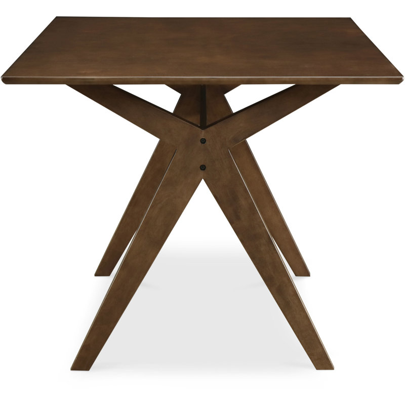 Lukas Walnut Brown Mid-Century Modern Rectangular Dining Table