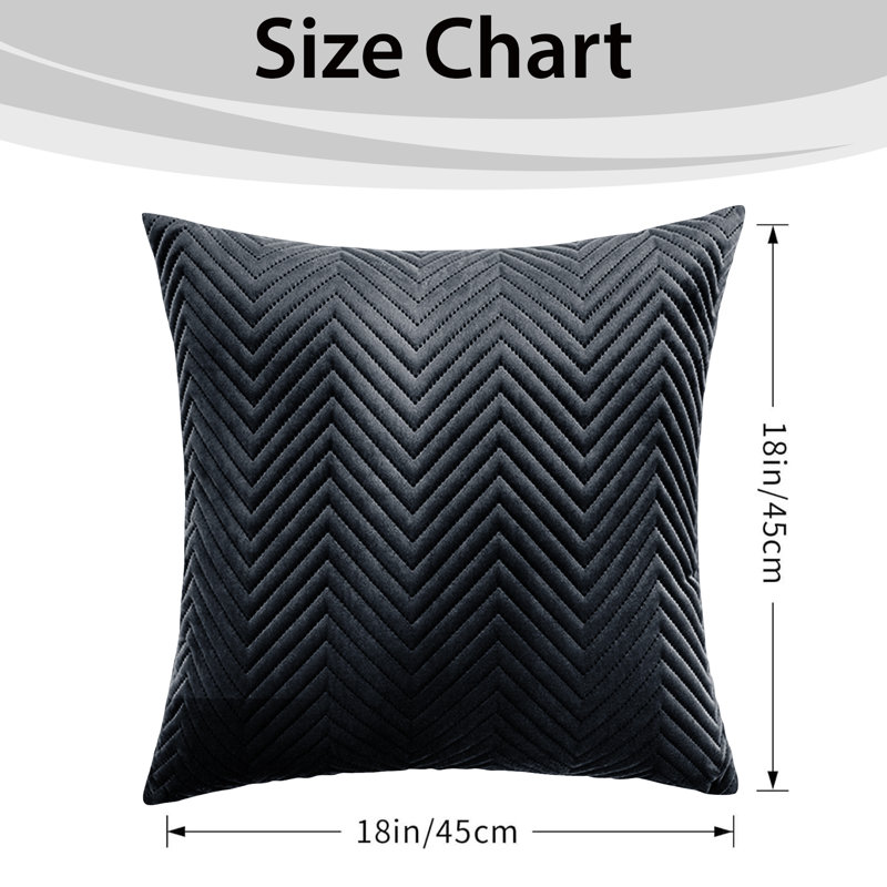 Aspire Homeware Embossed Square Velvet Cushion Cover, Black, Pack of 6