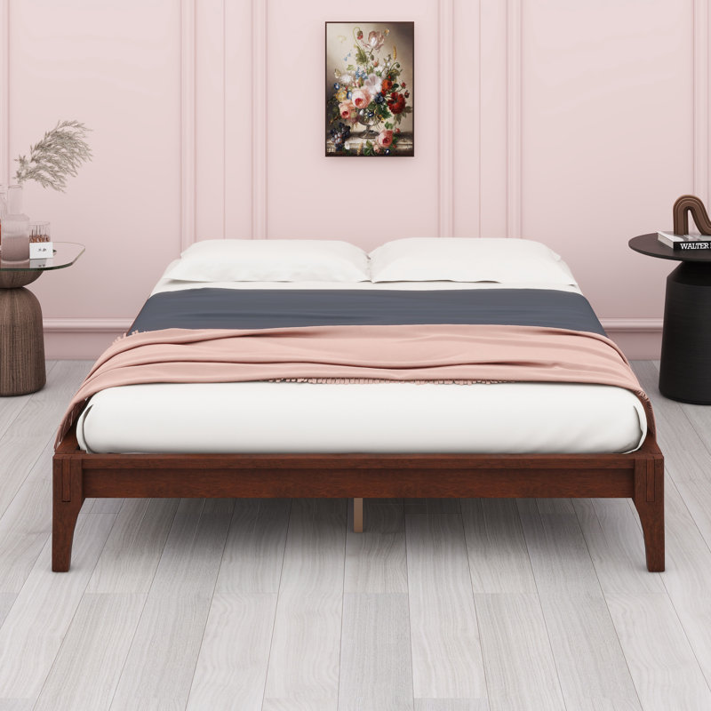 Solid Dry Bamboo Wood Platform Bed, Chocolate
