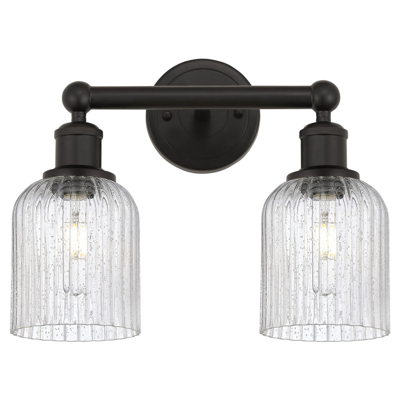 Edison Addeline 2 Light 14" Bath Vanity Light Shade, Oil Rubbed Bronze, Seedy