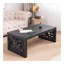 Table basse 47,2 "en bois sculpté noir massif - aspect fait à la main avec panneaux latéraux ornés