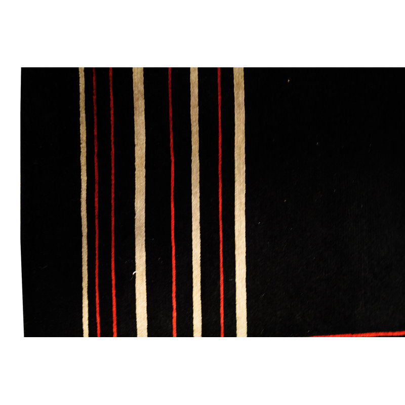 Hand-Knotted High-Quality Black Area Rug