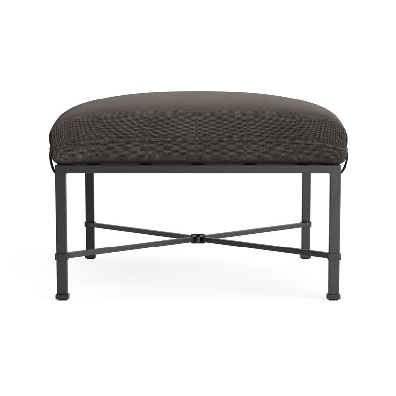 Venetian Outdoor Ottoman, Textured Pewter, Fushion Charcoal