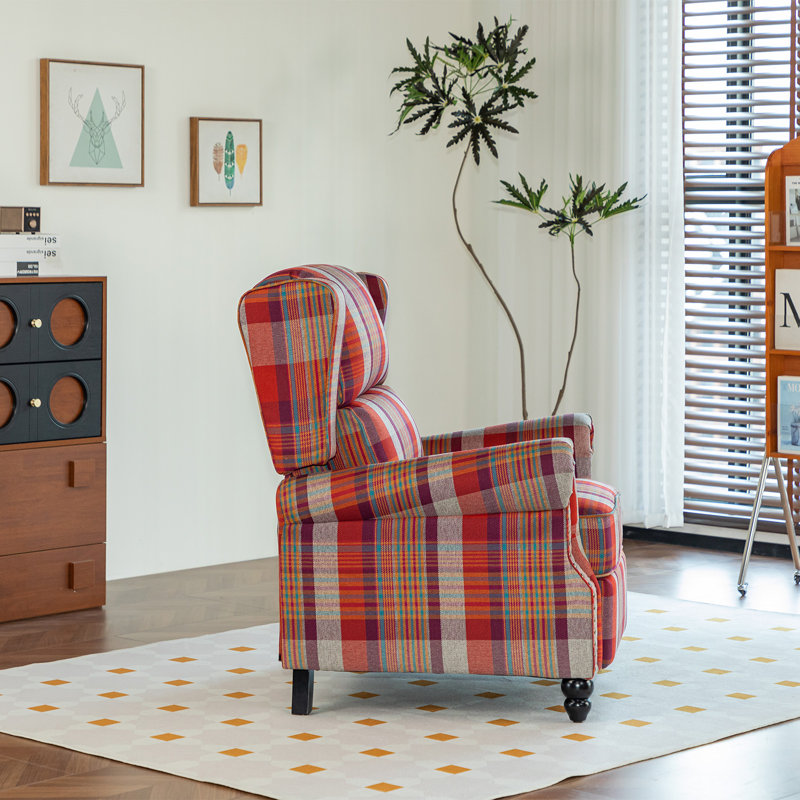 87.5cm Wide Glider Standard Recliner, Red Linen