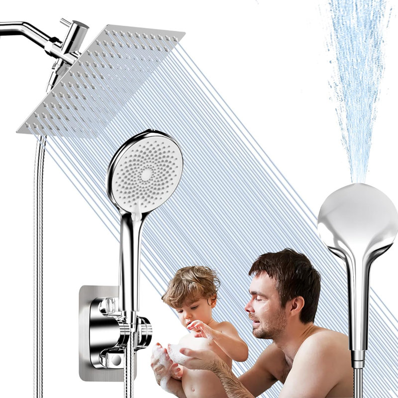 Rain Dual Shower Head 1.75 GPM GPM, Chrome