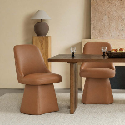 Chaise pivotante rembourrée en tissu