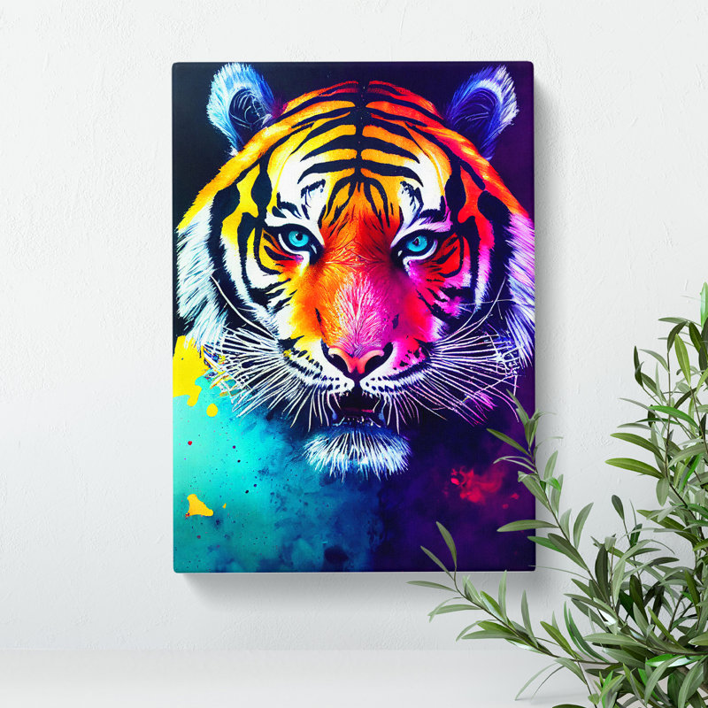 Painted Tiger No.2 Abstract - Wrapped Canvas, 50cm H x 35cm W x 3cm D