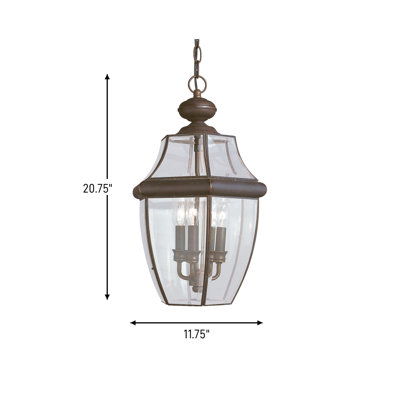 Lancaster Three Light Outdoor Pendant from Generation Lighting 