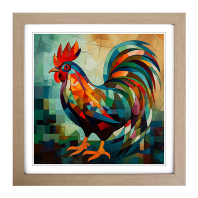 Rooster Cubism 1 Piece Single Picture Frame Wall Art