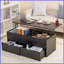 Table basse de salon avec rangement caché & amp; 2 tiroirs, peu encombrants Confortable