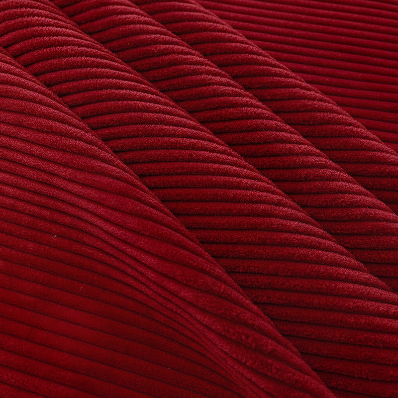 Repose-pieds rembourré en velours côtelé, Rouge