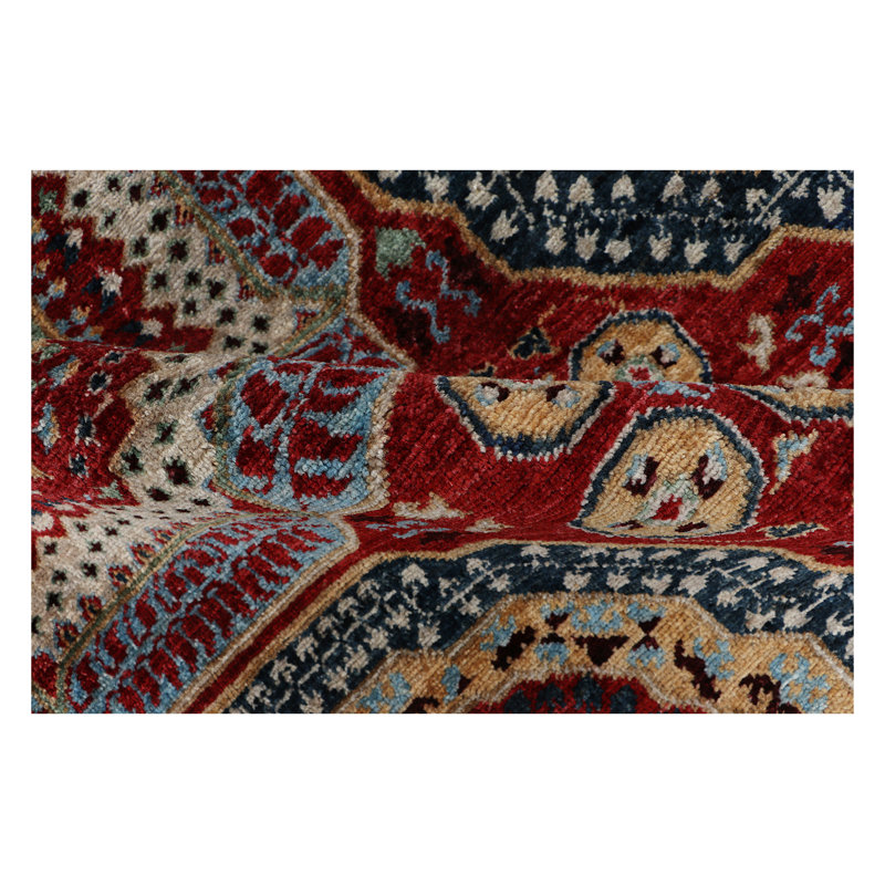 Aryana Wool Oriental Area Rug in Red/Blue/Rust