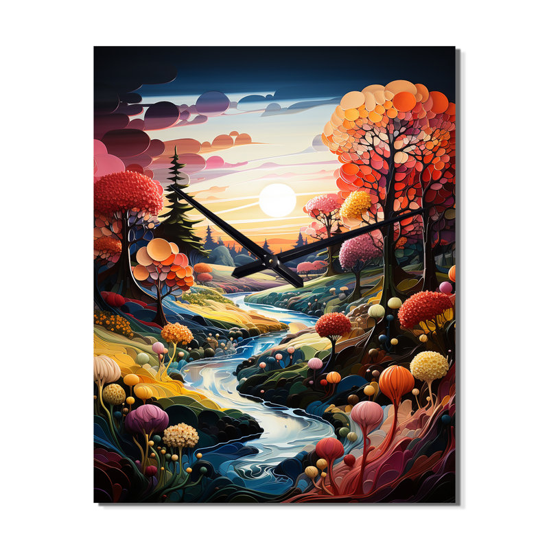 Horloge murale Fairway A Whimsical I - Paysages, Grand