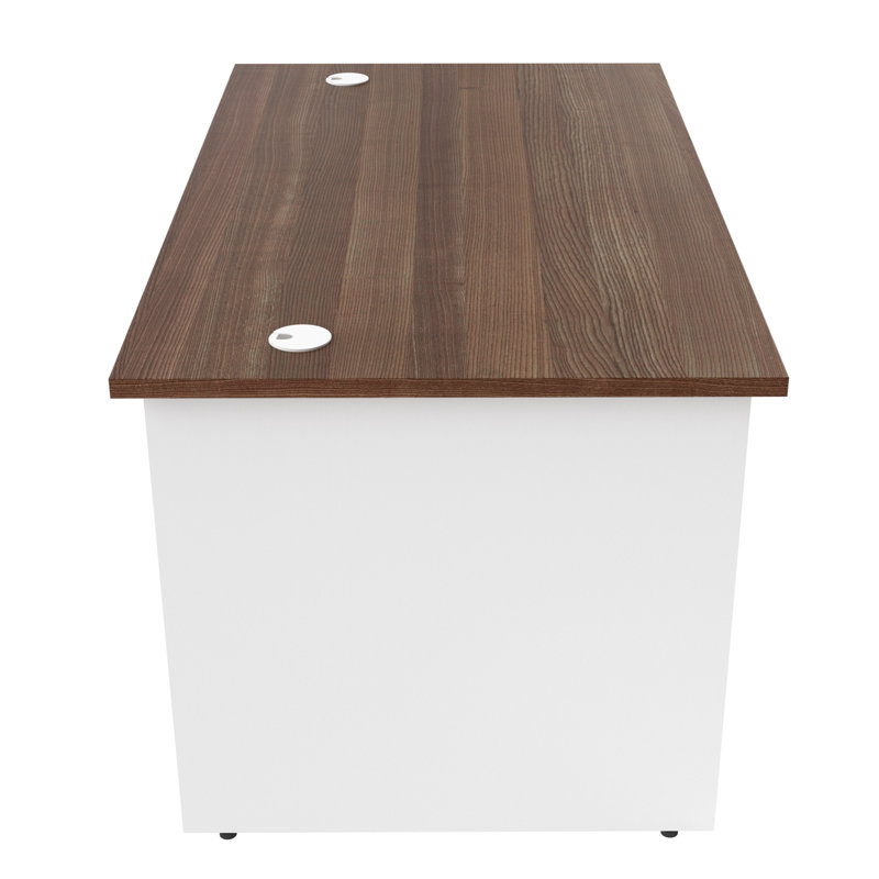 Solid Wood Base Desk Shell, 73cm H x 120cm W x 60cm D, Dark Walnut