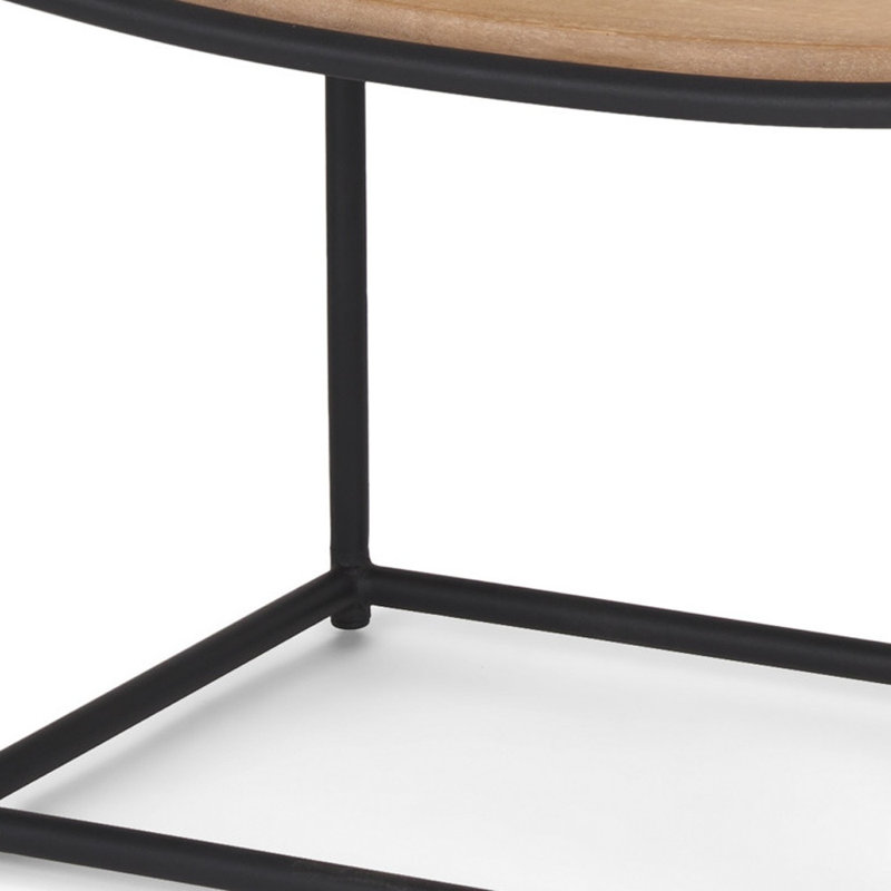 Repose-pieds 23 po en bois massif naturel et noir 23 po