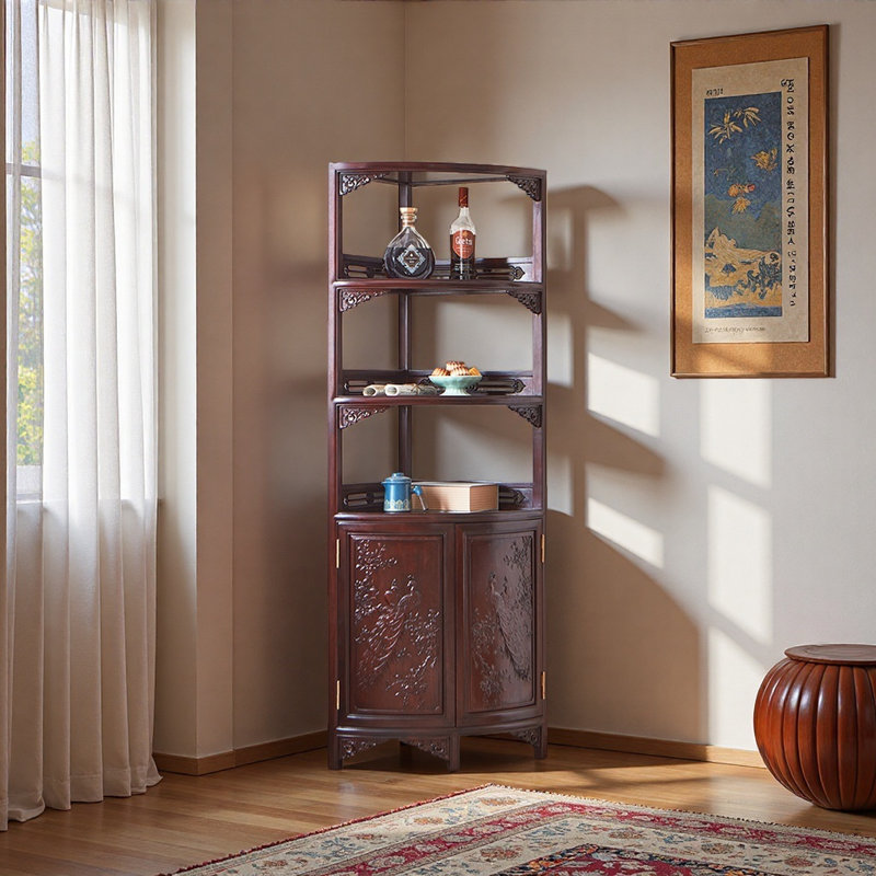 New Chinese Retro Minimalist Style Bookcase, 70.9" H x 19.7" W x 19.7" D