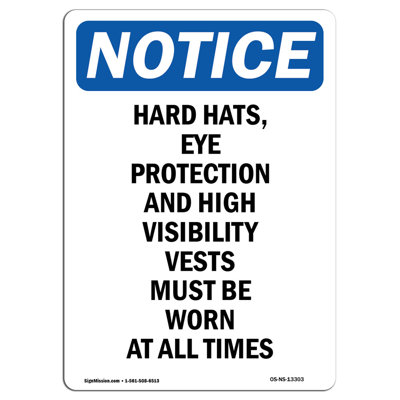 Hard Hats Eye Protection and Sign