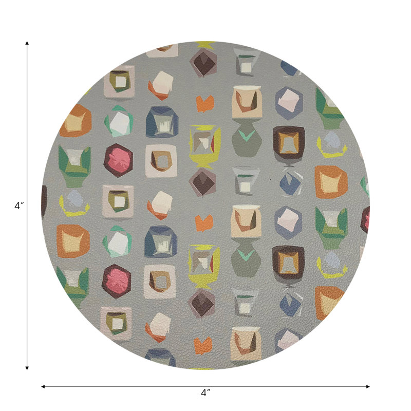 Sous-verres ronds en cuir Vegan, Andre
