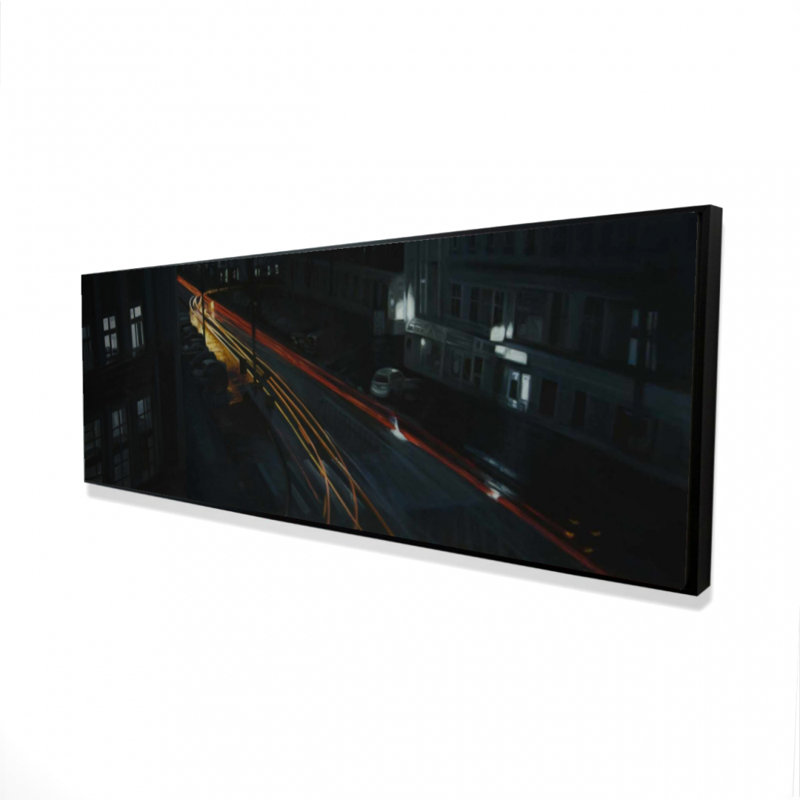 Centre-ville, édifices sur toile - Art décoratif, H 17,25 po x l 49,25 po
