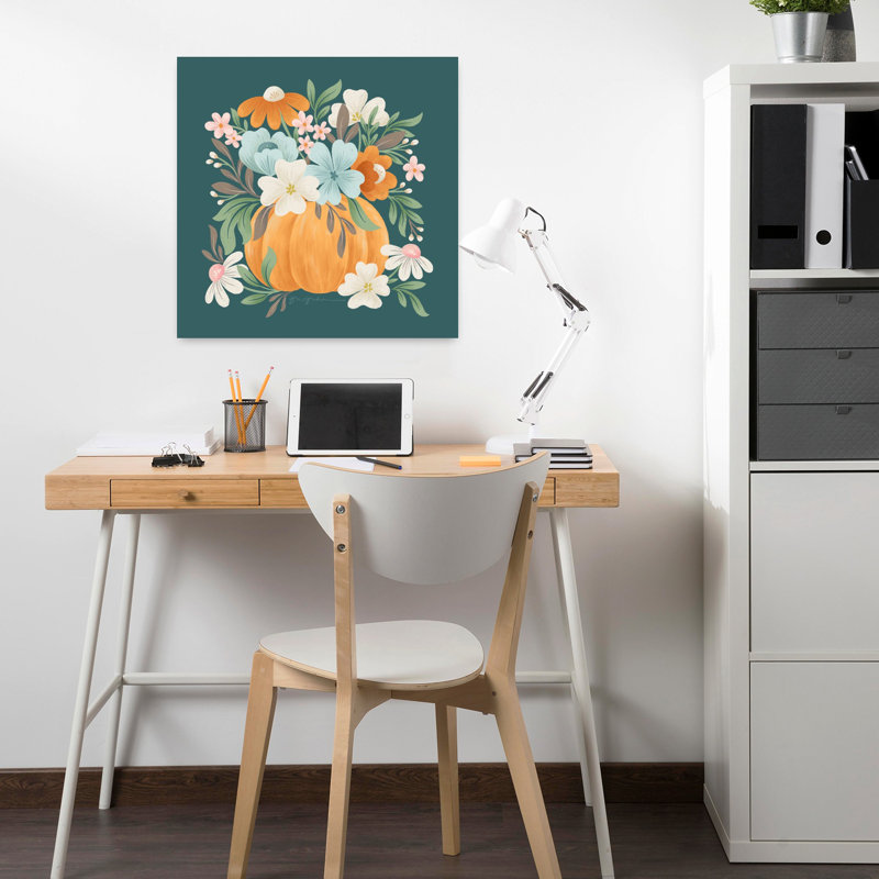 Fall Magic III, art floral contemporain, H 18 po x l 18 po
