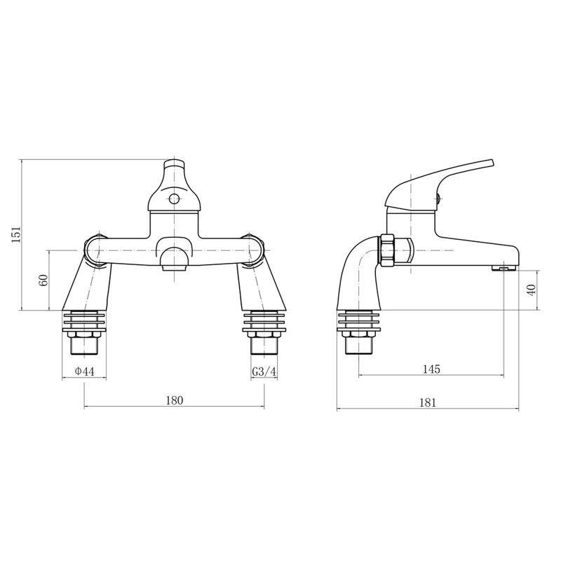 Labbe Deck Roman Tub Faucet Bath Filler