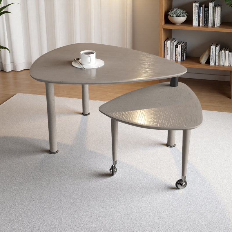 Table basse moderne rotative à dessus en pierre frittée à 360 degrés pour le salon, plateau de table à dalles de roche avec pieds en bois massif