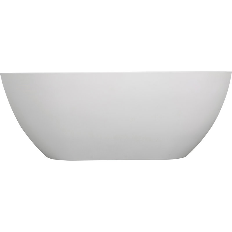 Baignoire de trempage autoportante en résine 59 po avec trop-plein de couleur blanche matte, 59 po, certifiée Cupc