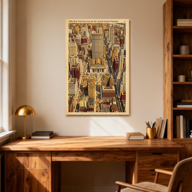 «Scenic & Cityscapes New York City Aéri», reproduction d'art, H 18 po x l 12 po
