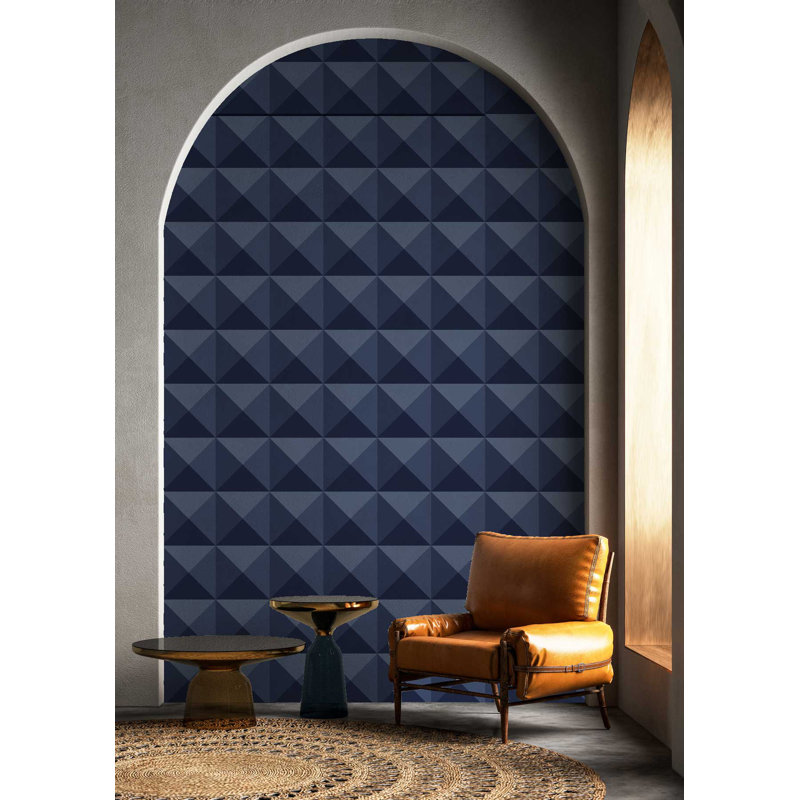 Yuki Osada Geometric Wallpaper Double Roll, Navy