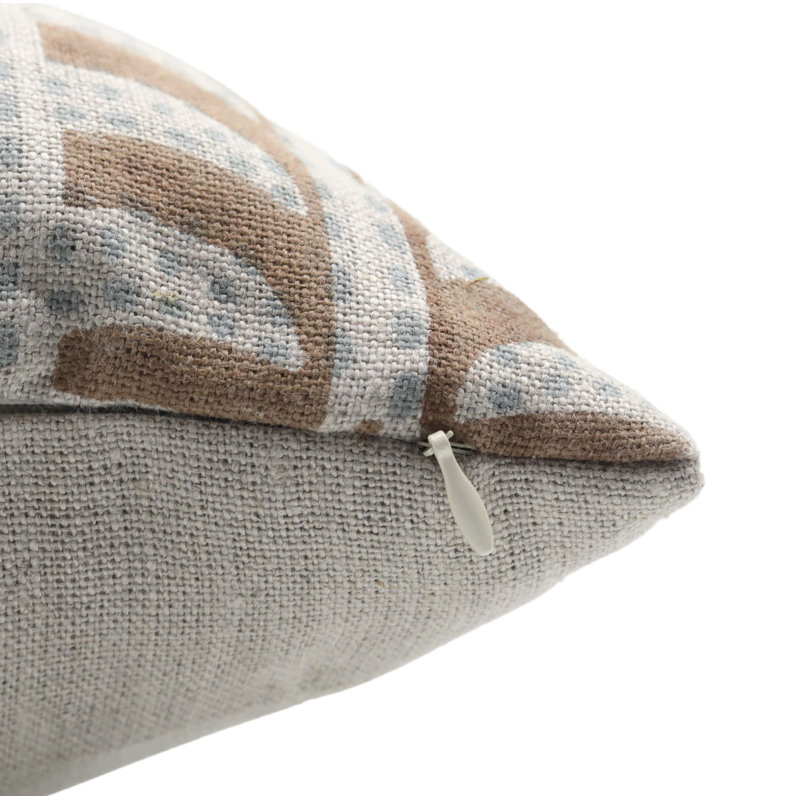 Housse de coussin à motif à la main en lin épais 14 x 20 po Fab Divine Garud, H 14 po x l 20 po, Rectangle
