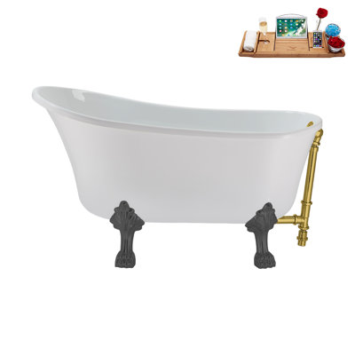 51.2'' x 25.6'' Freestanding Soaking Acrylic Bathtub