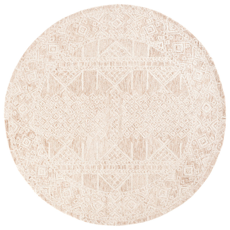 Metro 80% laine touffetée à la main 80%; Tapis à motifs géométriques 20% coton, Rond 6 pi