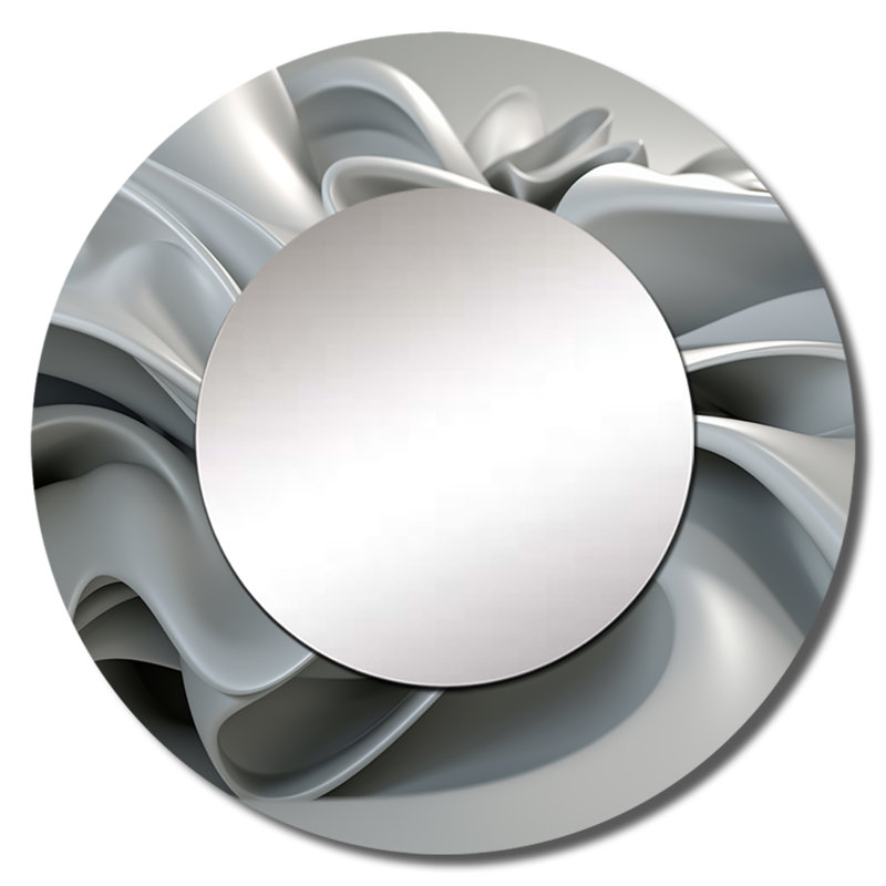 Miroir mural décoratif gris, infini ondulé pascas, 29 po x 29 po