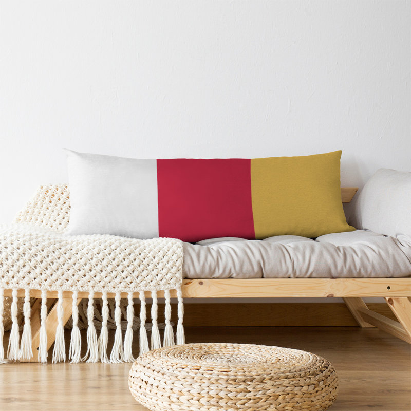 Polyester Medium Pillow, Red Middle/Yellow, Abrams 