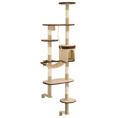 vidaXL Cat Tree Particle board, plush, sisal rope