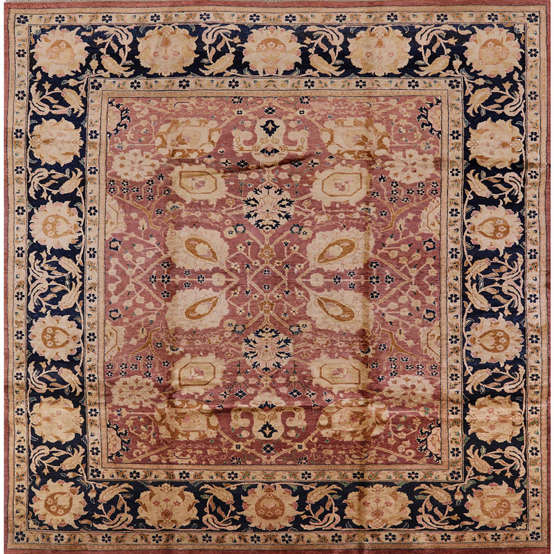 Tapis oriental brun Ormar, Carré 4 pi